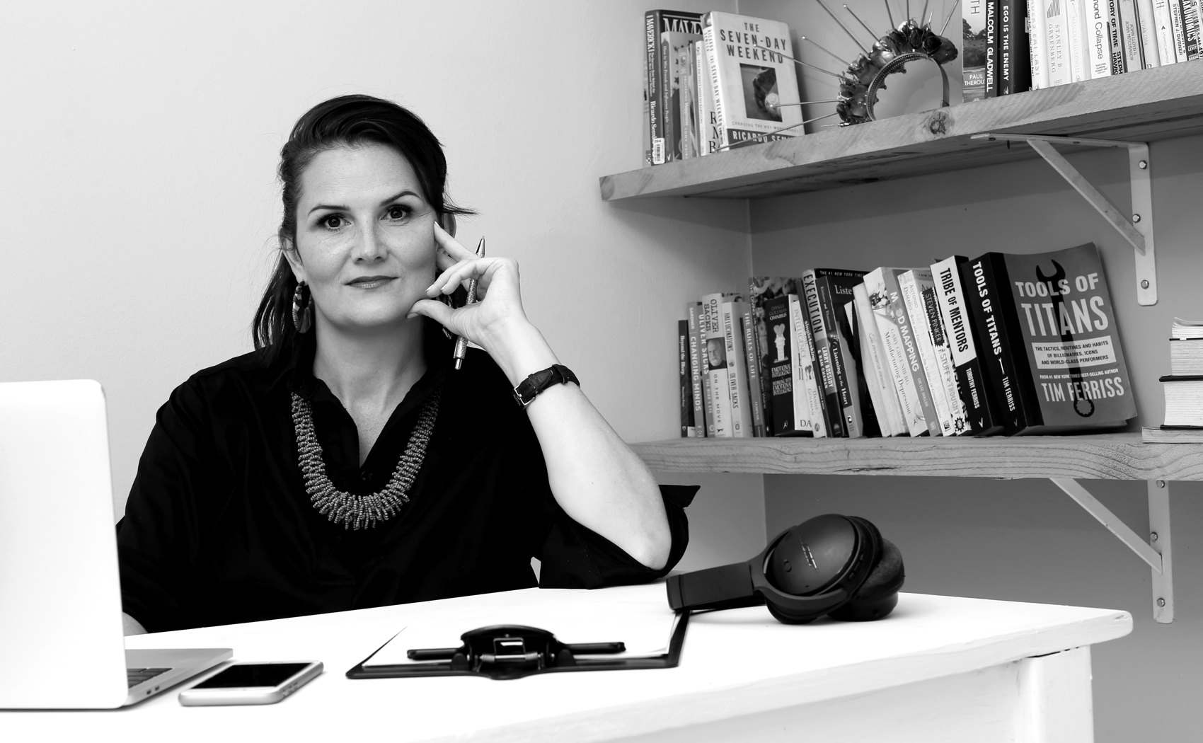 Tamryn Sherriffs at her desk